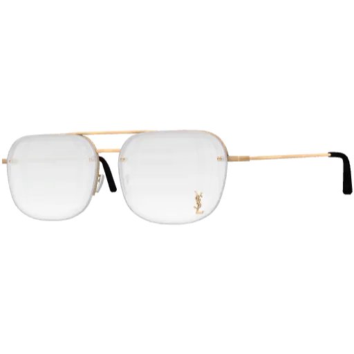 White spectacles with a gold rim