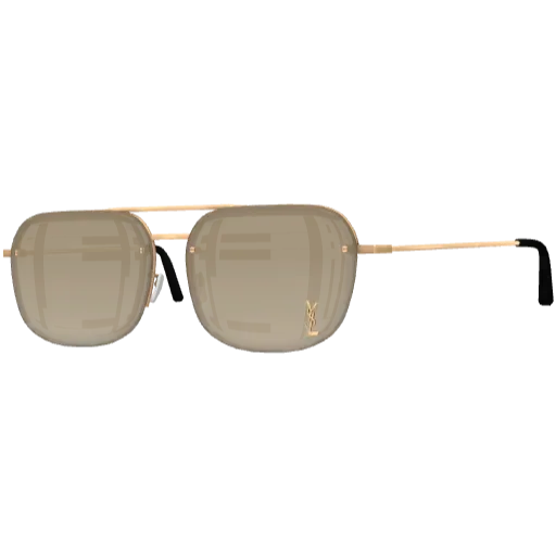 Beige glasses featuring a gold-colored frame