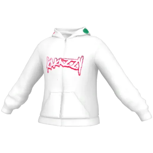 White Kakazzy Zip Hoodie (Open)