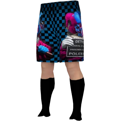 Blue-pink shorts with gaiters