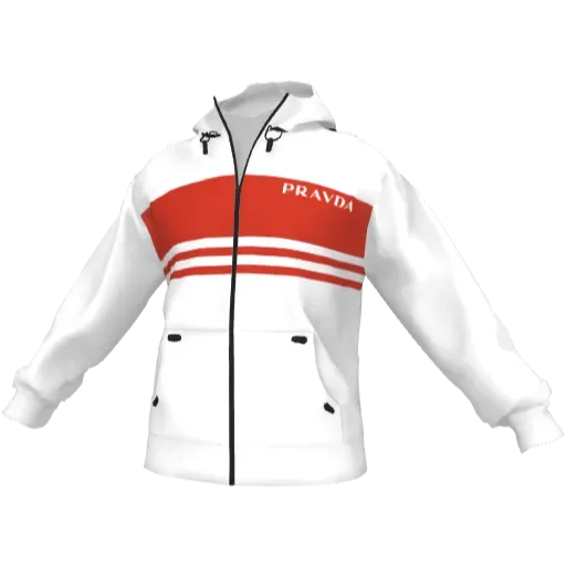 White and red jacket PRAVDA